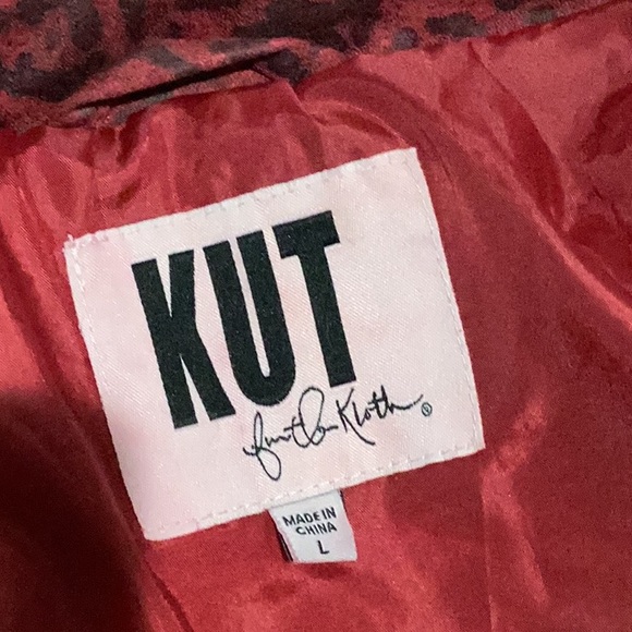 Kut From the Kluth Moto Cranberry Leopard Jacket - Size L - Picture 5 of 12